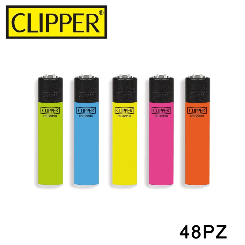 Clipper 2102 - Accendini Clipper Large Fluo Conf.48 pz