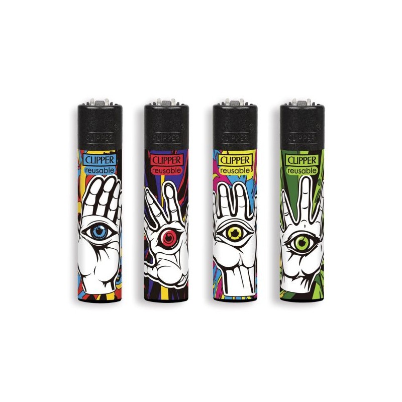 Clipper 9112 - Accendini Clipper Large Psycho Hands Conf.48 pz