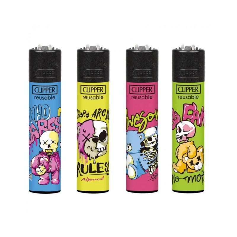 Clipper 7832 - Accendini Clipper Large Bear Skulls Conf.48 pz
