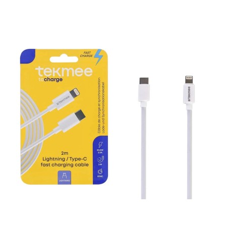 Tekmee 40430132 - Cavo di Fast Charging Type-c / Lightning 2 Mt