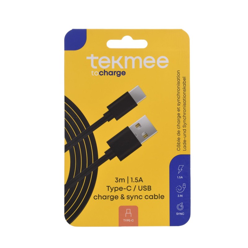 Tekmee 40430131 - Cavo Ricarica Type-c / Usb 3Mt
