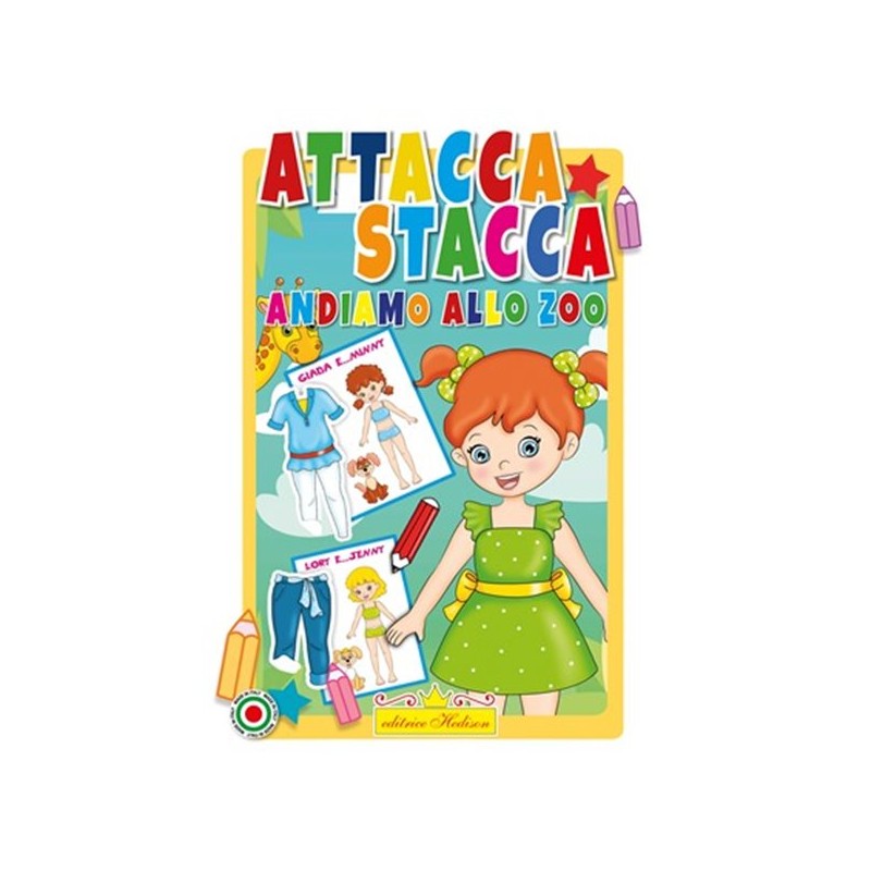 Editrice Hedison 7302 - Album da Colorare Attacca e Stacca Andiamo allo Zoo