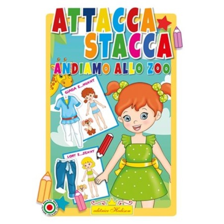 Editrice Hedison 7302 - Album da Colorare Attacca e Stacca Andiamo allo Zoo