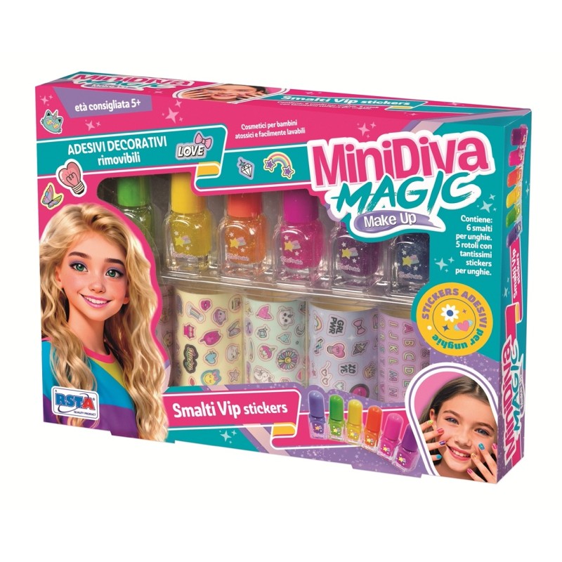 Rstoys 12365 - Minidiva Set Make-up Smalti e Stickers