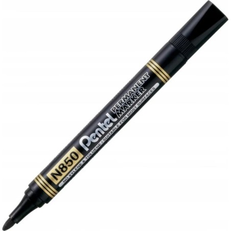 Pentel 7140 - Marcatore Permanent Punta Tonda Nero Conf.12 pz