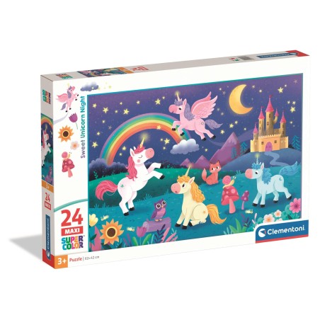 Clementoni 24839 - Puzzle 24 Pezzi Maxi - Unicorn Night