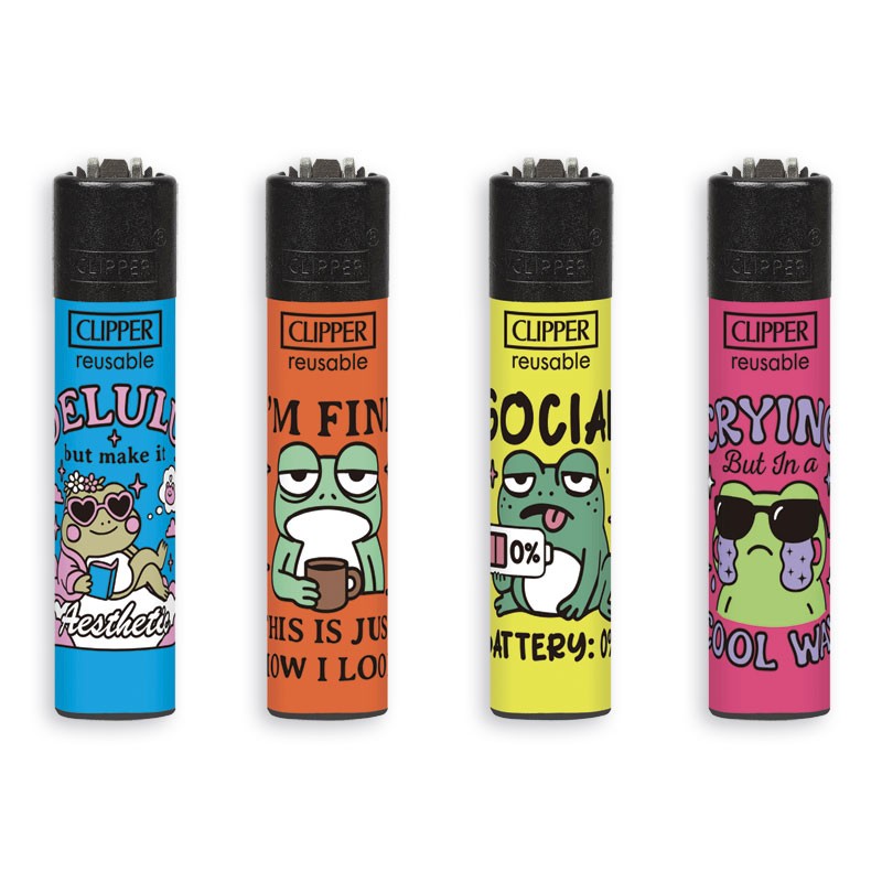 Clipper 8441 - Accendini Clipper Micro Funny Frogs Conf.48 pz