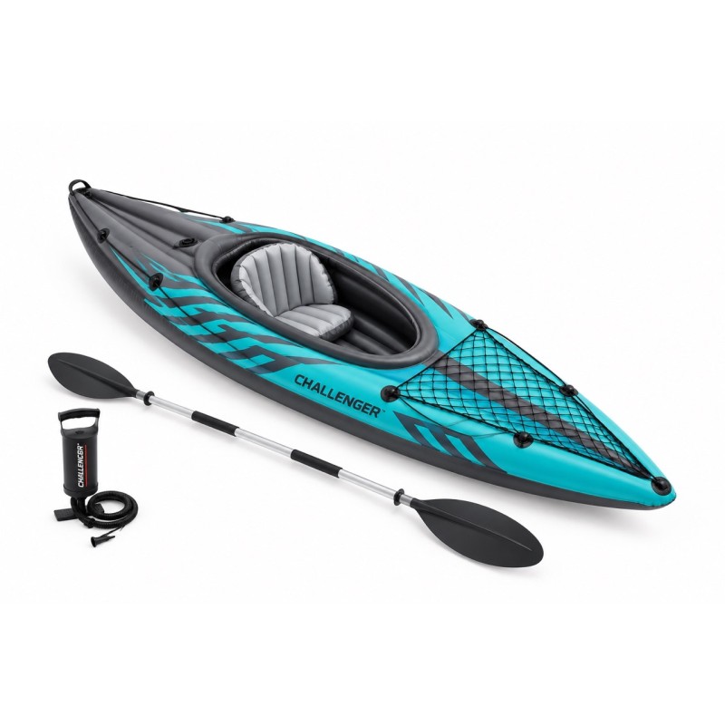 Intex 66305 - Canoa Challenger K1 con Pagaia e Pompa 274 cm