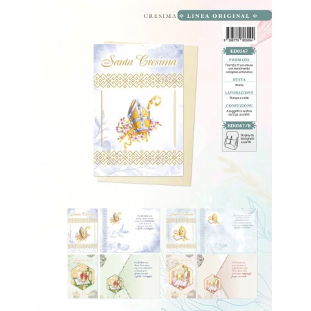 Blue 567 - Biglietti Cresima Conf.12 pz