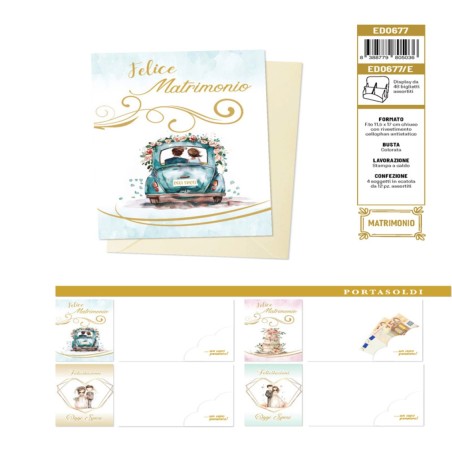 Blue 677 - Biglietti Auguri Matrimonio Conf.12 pz