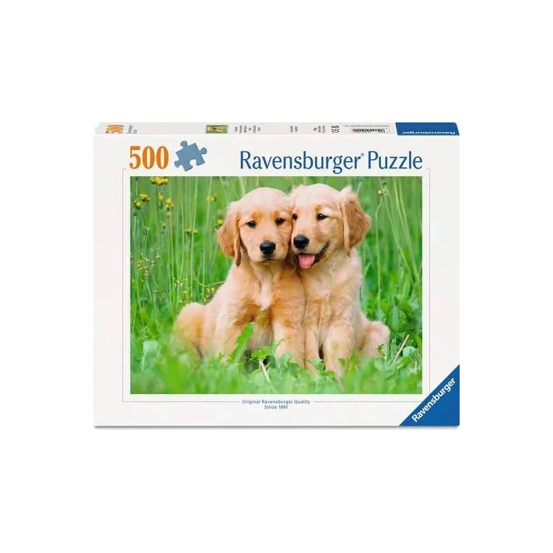 Ravensburger 1902 - Puzzle 500 Pezzi - Cuccioli di Golden Retriever