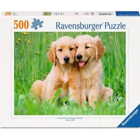 Ravensburger 1902 - Puzzle 500 Pezzi - Cuccioli di Golden Retriever