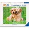 Ravensburger 1902 - Puzzle 500 Pezzi - Cuccioli di Golden Retriever