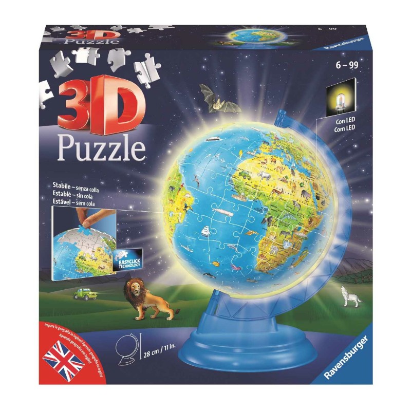 Ravensburger 11498 - 3D Puzzle - Ball Globo Edizione Notte