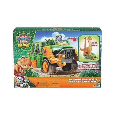 Spin Master 6075939 - Paw Patrol - The Dino Movie Megasaurus Dino veicolo con Dinosauro Gonfiabile 76,2 cm e Rocky