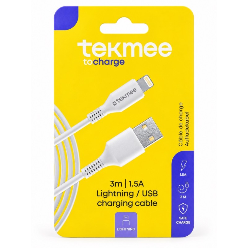 Tekmee 40430075 - Cavo Apple Lightning / Usb 1,5A 3 Mt