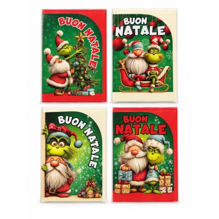 Blue 624 - Biglietti Buon Natale Grinch Conf.12 pz