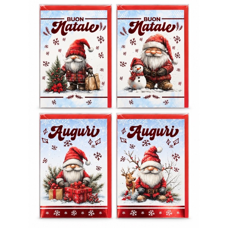 Blue 619 - Biglietti Natalizi Babbo Natale Conf.12 pz