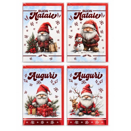 Blue 619 - Biglietti Natalizi Babbo Natale Conf.12 pz