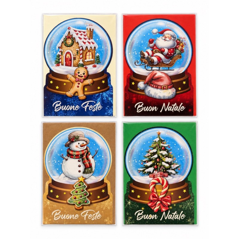 Blue 618 - Biglietti Buone Feste Buon Natale Conf.12 pz