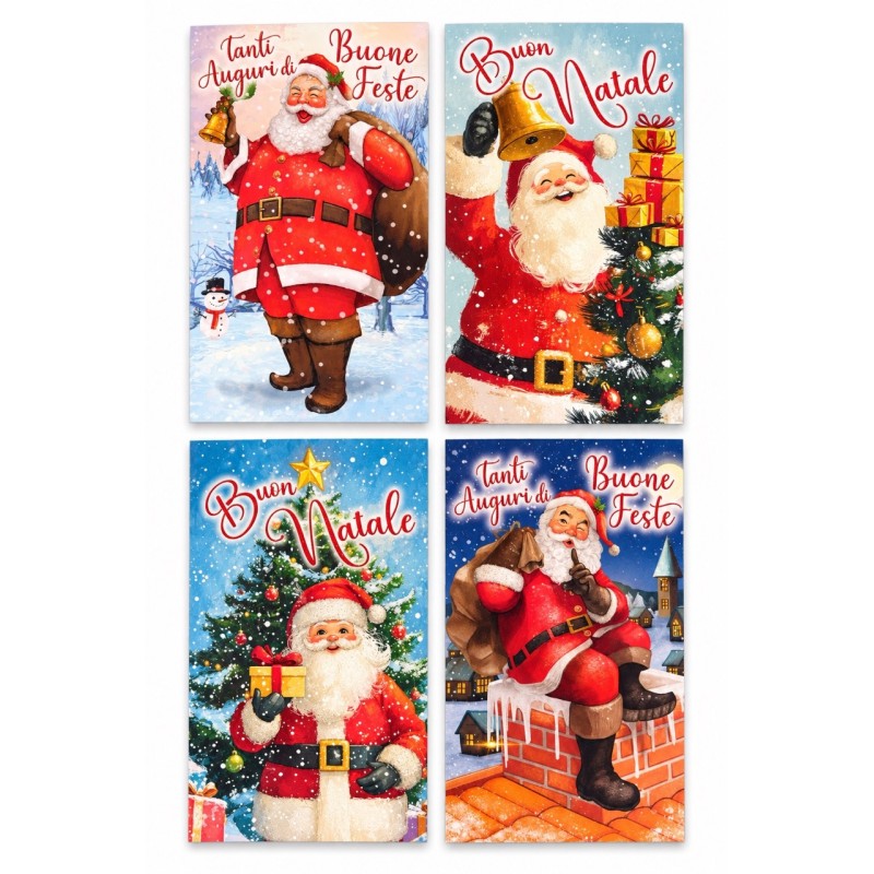 Blue 529 - Biglietti Auguri Natale Glitter 9x14 Conf.48 pz