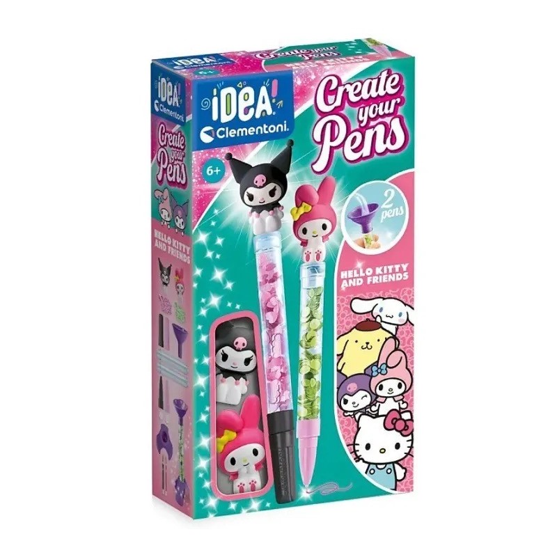 Clementoni 18431 - Idea - Crea le Tue Penne Hello Kitty e Kuromi