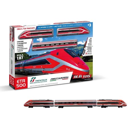 Reel Toys 347 - Treno Frecciarossa ETR 500E Rosso e Nero Scala 1:43 a Batteria