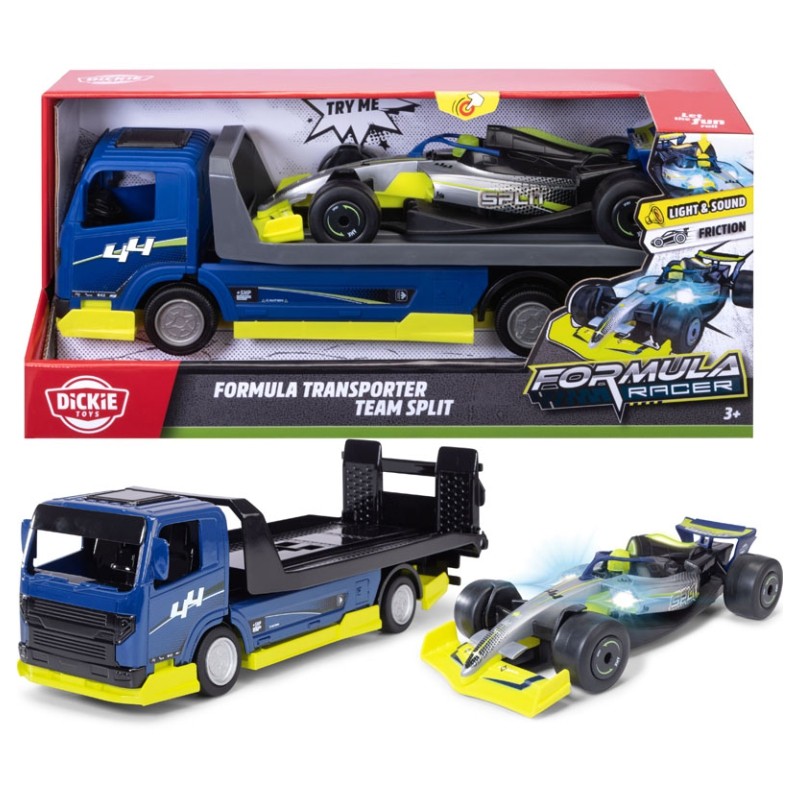 Simba 6600 - Dickie - Carro Attrezzi Formula 1 Transporter Luci e Suoni 35 cm