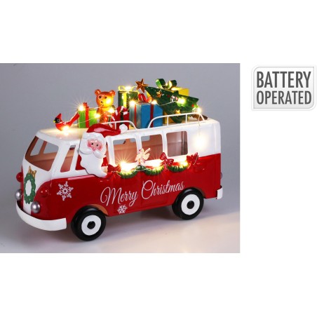 Koopman HZ2900230 - Babbo Natale sul Bus con Led a Batteria
