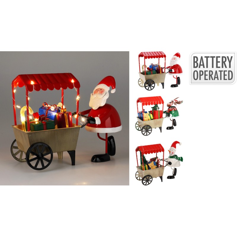 Koopman HZ2900210 - Figure Natalizie con Carretto Led Ass