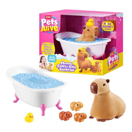 Zuru 9574 - Pets Alive - Mamma e Baby Capibara Interattiva Cuccioli