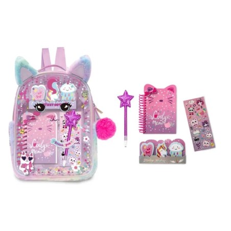 Teorema 81429 - Zaino Bambina Kitty con Set Cancelleria e Kit Creativo
