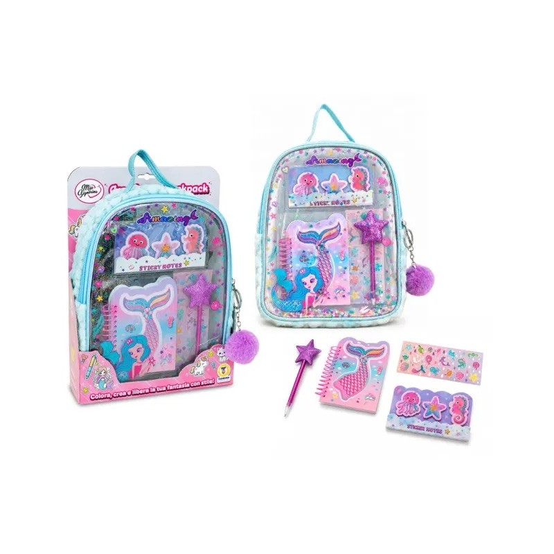 Teorema 81430 - Zaino Bambina Marino con Set Cancelleria e Kit Creativo