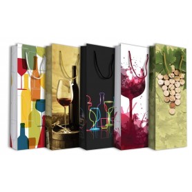 Florio 50823 - Shopper Carta Plastificata Vino 12x9x39 Conf.10 pz