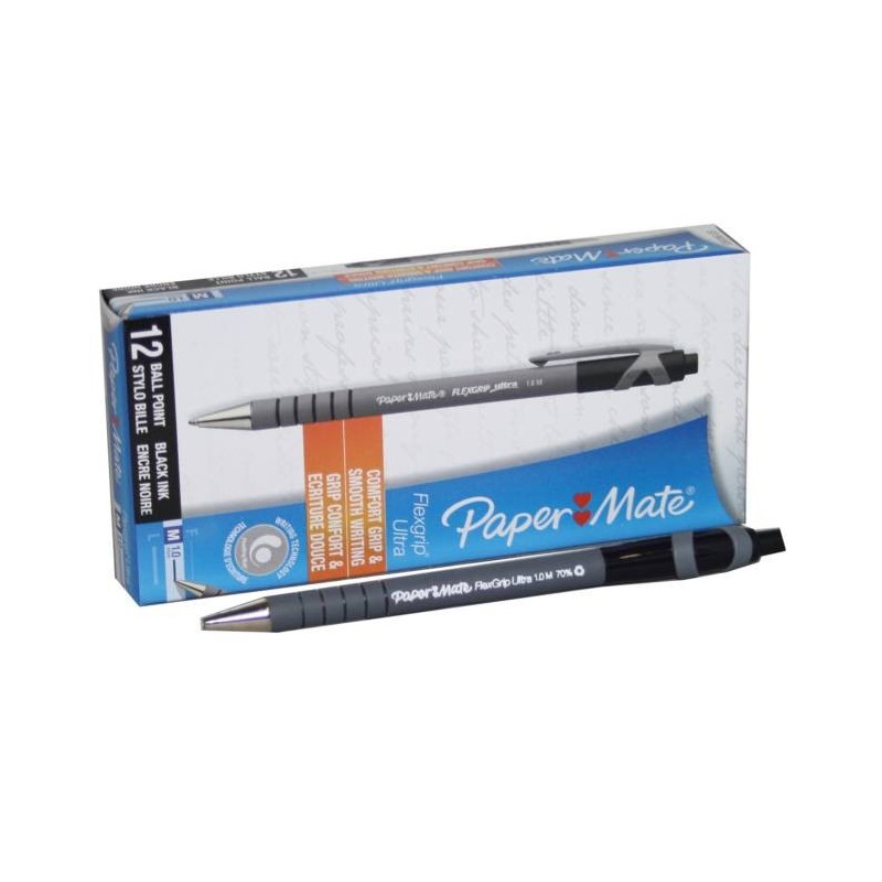 Paper Mate 6511 - Penna Flexgrip Ultra M Nera Conf 12 pz